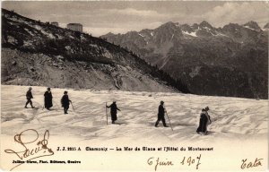 CPA CHAMONIX - La Mer de Glace et l'Hotel du Montanver (108977)