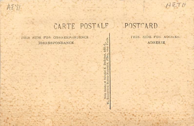 Martyr Ypres Carte Postale, Unused indentation in card