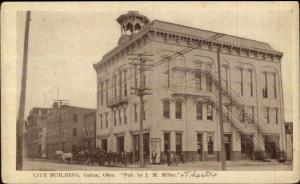 Galion OH City Bldg Fire Station c1915 Postcard