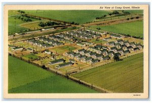 1941 Air View Rockford Army Camp Building Exterior Camp Grant Illinois Postcard