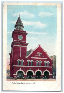 1907 Central Fire Station Exterior Building Firemen Galesburg Illinois Postcard