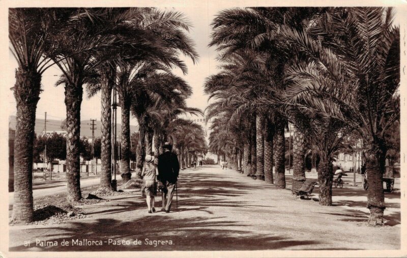 Spain Palma de Mallorca Paseo de Sagrera RPPC 06.82