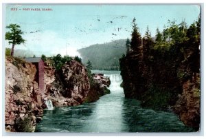 1909 Post Falls Scenic View Spoken River Old Mill Grove Idaho ID Posted Postcard 