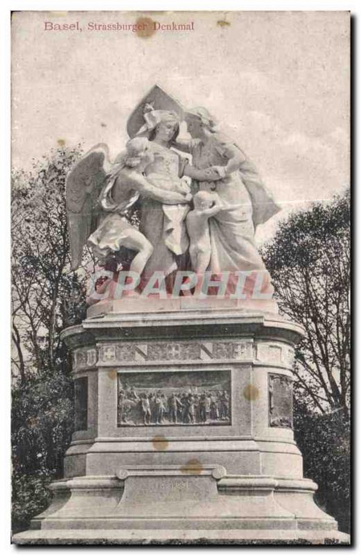 Old Postcard Basel Strassburger Denkmal