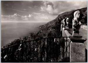 Ravello - Villa Cimbrone Panorama Verso Positano Italy Real Photo RPPC Postcard