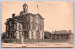 K39/ Newport Kentucky Postcard c1910 8th St High School Kraemer Art 210