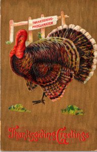 Thanksgiving Greetings With Turkey 1910