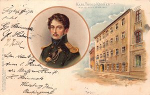 B259 In Memoriam Karl Theod Koerner Writer Portrait House 1904 postcard