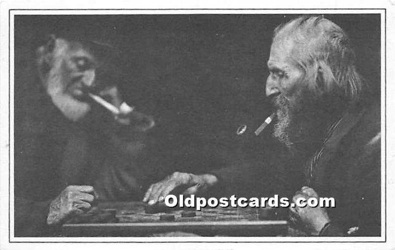 Old Vintage Chess / Checkers Postcard Post Card Oliver Ingersoll, model for W...