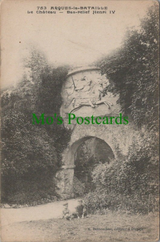 France Postcard - Arques-La-Bataille, Le Chateau, Bas-Relief Henri IV - RS28757