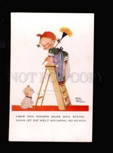 3029378 Cute Girl & PUPPY By Mabel Lucie ATTWELL Vintage PC