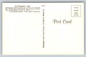 Pittsburgh #1635 Trolley  Railway Railroad Car  Postcard