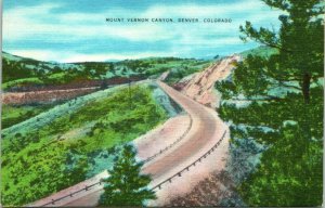 Mount Vernon Canyon Denver Colorado CO Linen Postcard VTG UNP Vintage Unused  