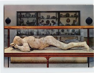 Postcard Impression of woman figure, Antiquarium, Pompei, Italy