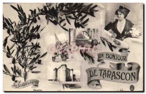 Old Postcard Greetings from Tarascon Female folklore