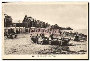 Old Postcard St Aubin The Beach