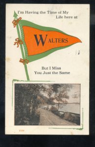 WALTERS OKLAHOMA ORANGE GREEN PENNANT 1915 VINTAGE POSTCARD