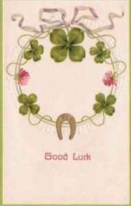 Good Luck Shamrock and Horseshoe