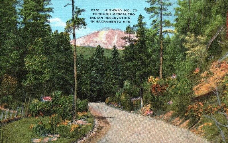 Sacramento California, Highway #70 Mescalero Indian Reservation Vintage Postcard