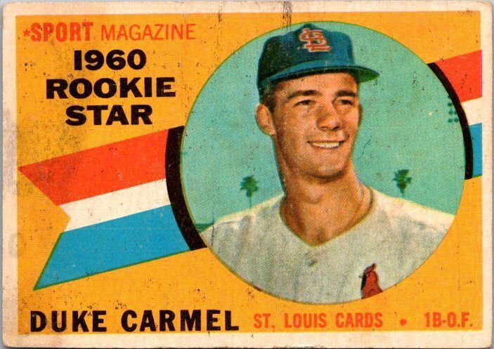 1960 Topps Baseball Card Duke Carmel St Louis Cardinals sk10597
