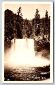 RPPC~Oregon~Willamette Natl Forest~McKenzie River~Koosah Falls~1940s Postcard