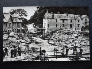 Devon Lynmouth Floods (7) showing THE LYNDALE HOTEL Aug 1952 Postcard