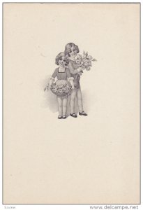 Two girls holding bouquets of roses, 10-20s