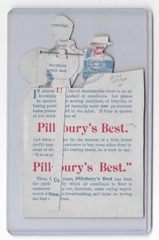 1895 Pillsbury Flour Victorian Paper Doll Advert Assembled