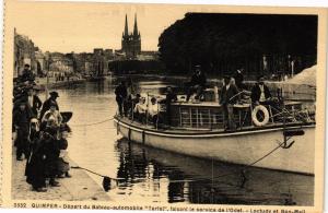 CPA QUIMPER - Départ du Bateau-automobile Terfei faisant le service.. (206518)