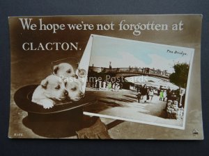 Essex CLACTON GREETINGS We Hope We're Not Forgotten c1930 RP Postcards