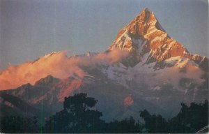 Postcard Nepal Pokhara peak of Machhapuchhare 