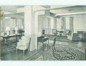 Unused 1940's LOUNGE AT NEW COLONIAL HOTEL Washington DC HQ0139