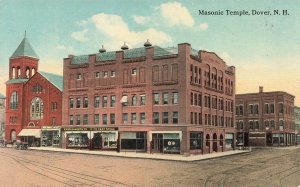 Dover NH Masonic Temple F. W. Woolworth's Store Postcard