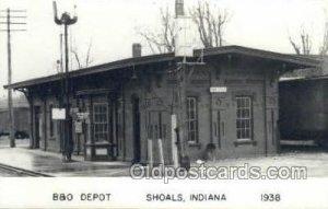 B and O Depot, Shoals, IN, USA Kodak Real Photo Paper Train Railroad Station ...