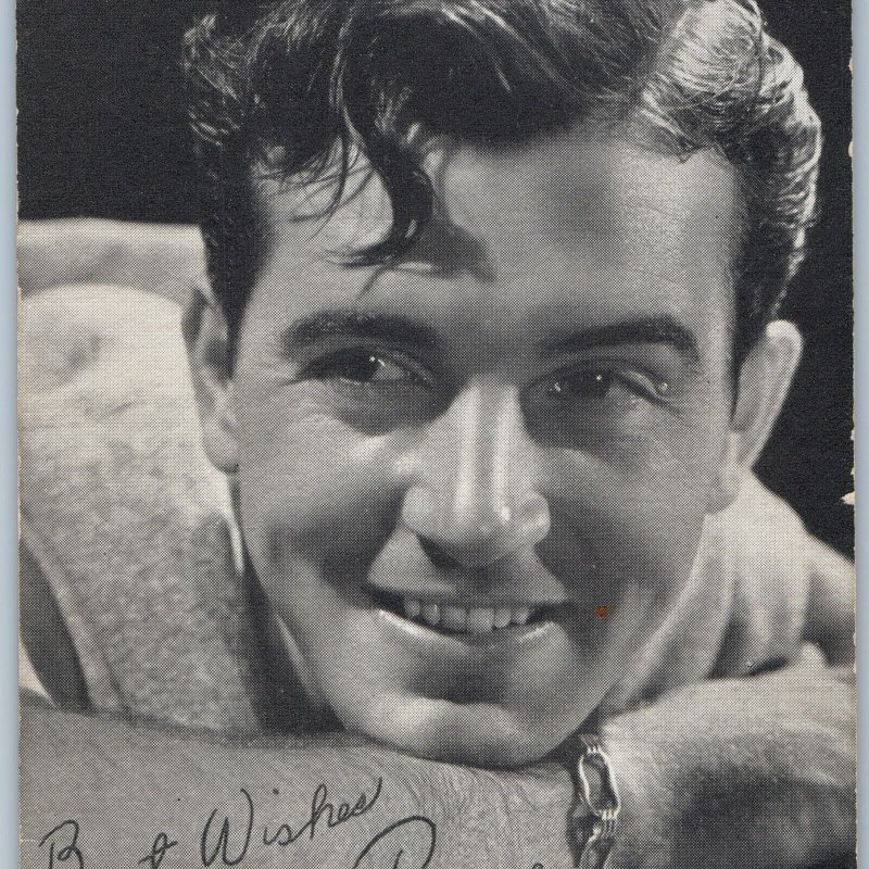 c1940s Best Wishes John Payne PRINTED Signed Autograph Photo Trade Card A190