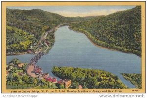 West Virginia View Of Gauley Bridge Showing Junction Of Gauley And New Rivers