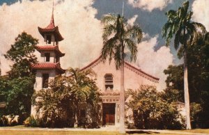 Vintage Postcard Chinese Church Fort Street South King Street Honolulu Hawaii