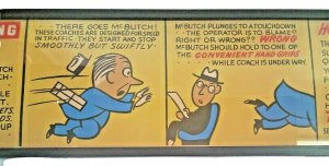 Vintage Seattle Transit Authority Oscar McButch 1940s Advertising Art Sign Comic