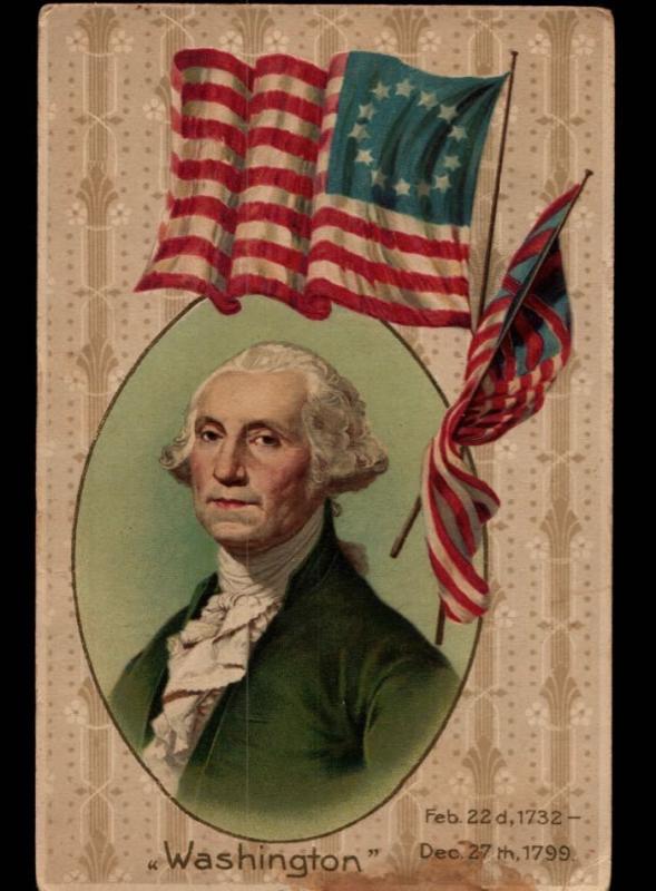 Sedan KS George Washington's Birthday President's Day Early 1900s Postcard B05