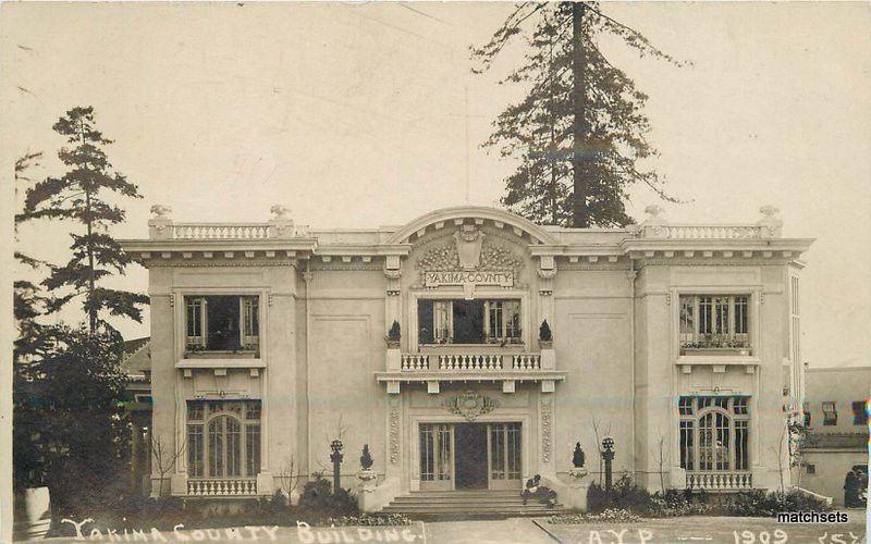 1909 Alaska Yukon Exposition AYPE Seal Yakima County Building RPPC Real photo