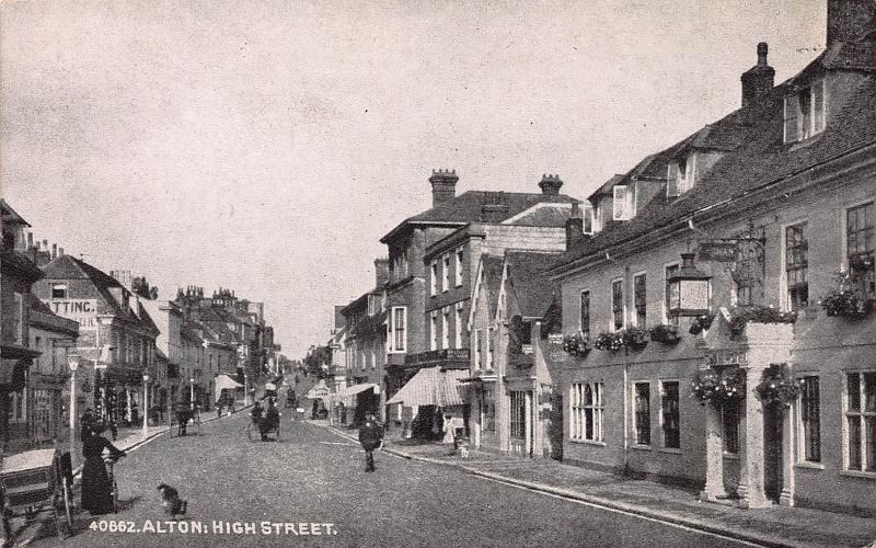 Alton, High Street, England, Great Britain, Early Postcard, Unused