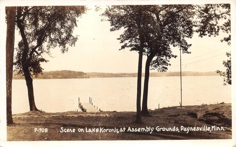 Paynesville Minnesota~Assembly Grounds~Lake Koronis Scene~1940s RPPC