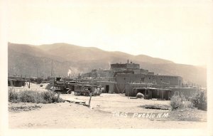 RPPC TAOS PUEBLO Native Americana Taos, New Mexico ca 1930s Vintage Postcard