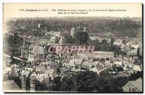 Old Postcard Fougeres Fougeres Vue Generale old castle and the church of St S...