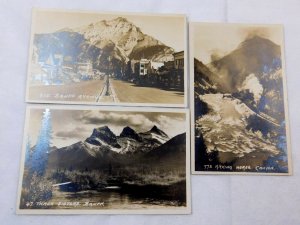 Lot of 3 Vintage RPPC All Banff, Main Street Downtown, Kicking Horse Canyon, P27