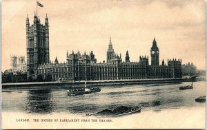 c1905 LONDON HOUSES OF PARLIAMENT FROM THE THAMES RAPHAEL TUCK POSTCARD 42-382