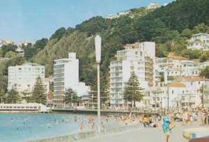 Oriental Bay Wellington New Zealand Antique Aerial Birds Eye Postcard