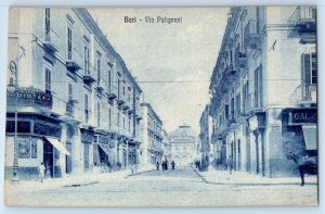 Bari Puglia Italy Postcard Via Putignani View of Business Section c1910