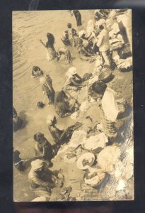 RPPC BATAVIA NETHERLANDS N.E.I. STREET SCENE FOOD VENDORS REAL PHOTO POSTCARD