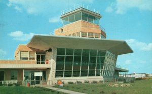 Vintage Postcard 1958 Moline Municipal Airport Ultra Modern Building Illinois IL